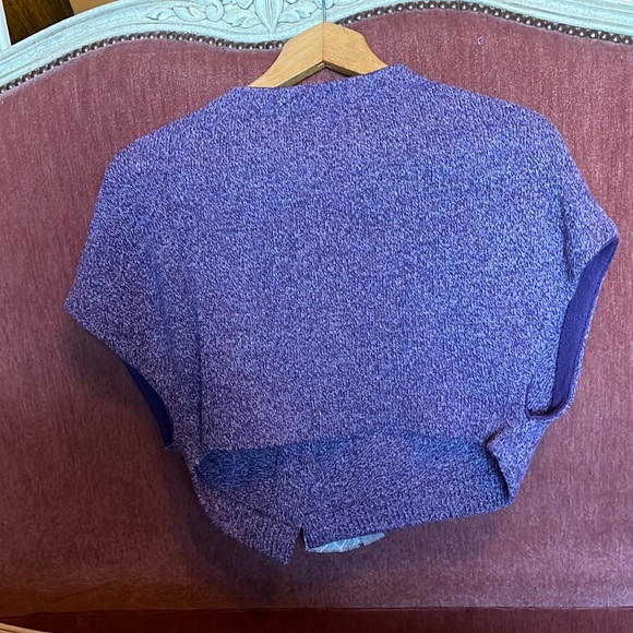 Moth Anthropologie Cropped Knit Sweater Top Shrug Purple Sz S/M - Picture 8 of 11